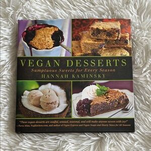 Vegan Desserts Cookbook by Hannah Kaminsky, hardcover